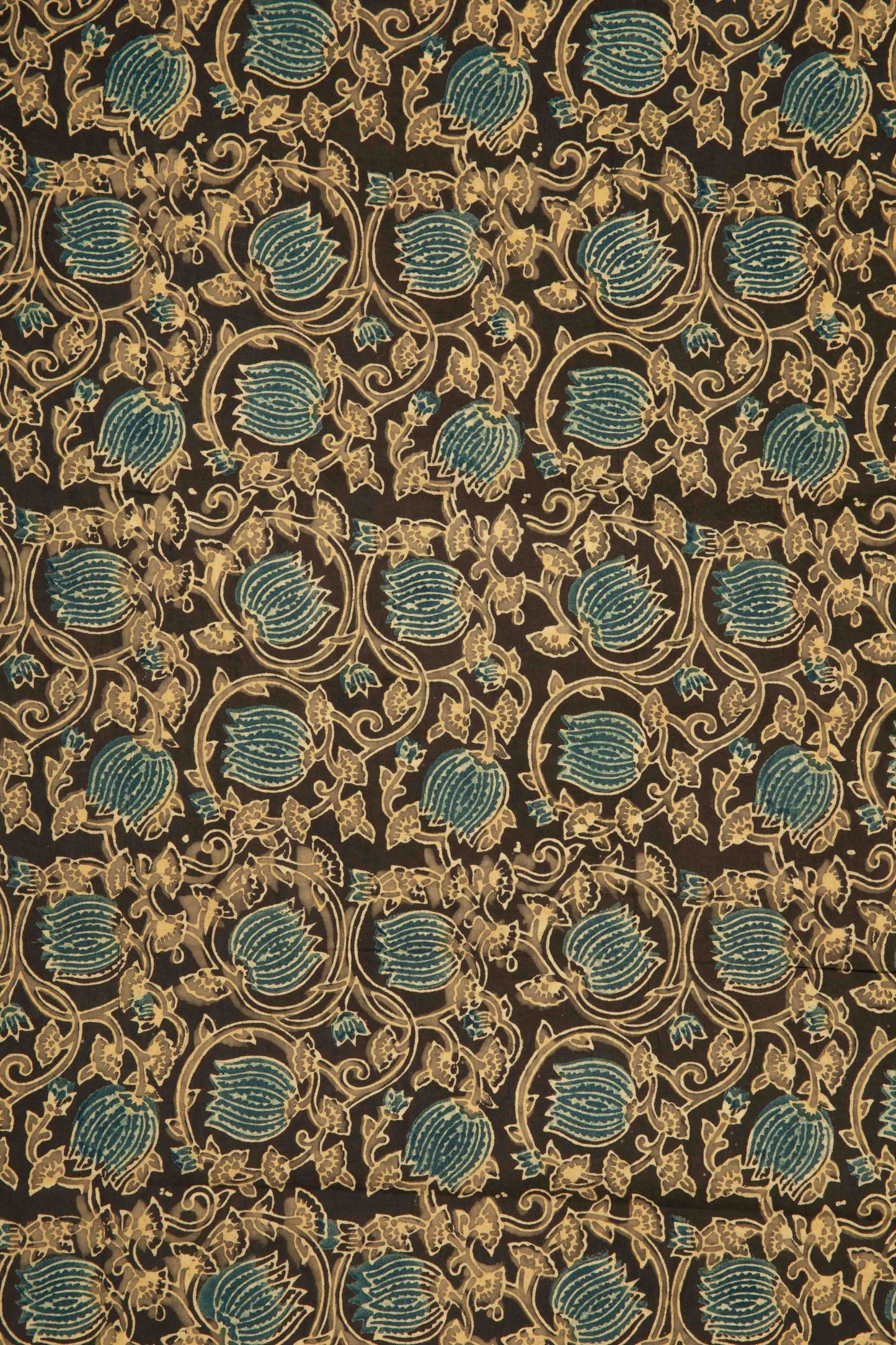 Ushraa - Lotus Floral Grace Ajrakh Fabric