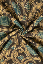 Ushraa - Lotus Floral Grace Ajrakh Fabric-Rutambhara-RUTAMBHARA