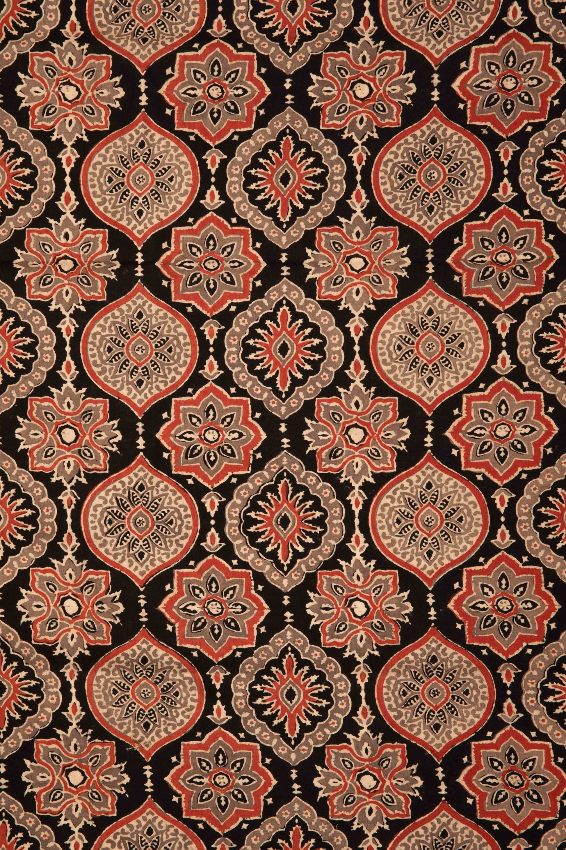 Siyahi - Ethnic Ajrakh Cotton Fabric-Rutambhara-RUTAMBHARA