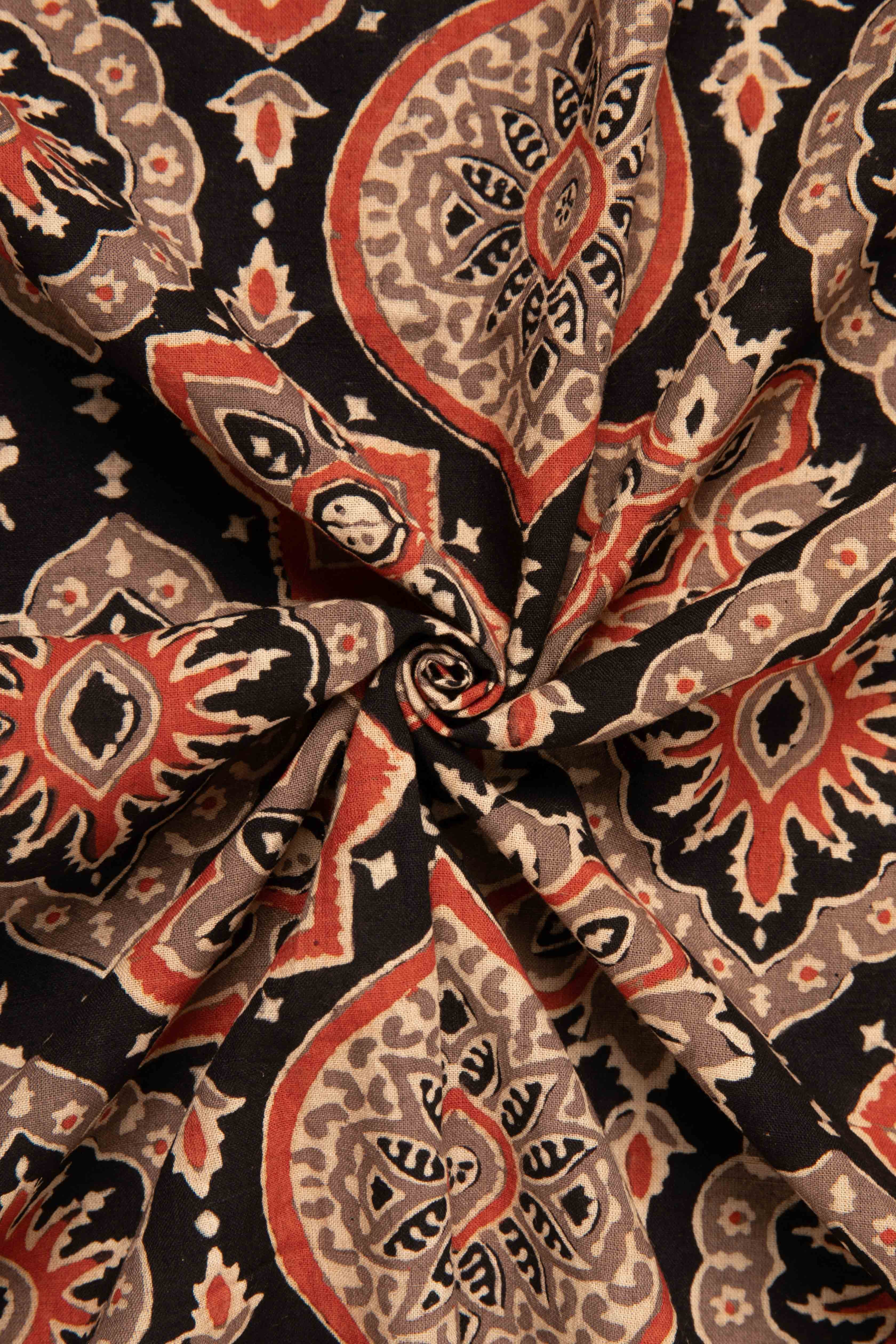 SIYAHI - ETHNIC AJRAKH COTTON FABRIC