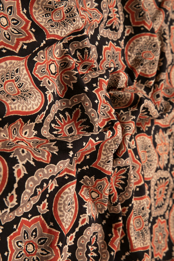 Siyahi - Ethnic Ajrakh Cotton Fabric-Rutambhara-RUTAMBHARA