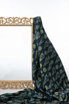 Ushraa - Midnight Bloom Ajrakh Hand Block Printed Cotton Fabric