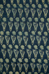Ushraa - Midnight Bloom Ajrakh Hand Block Printed Cotton Fabric