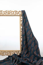 Ushraa - Ajrakh Fabric With Sophisticated Leaf Motif-Rutambhara-RUTAMBHARA