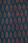 Ushraa - Ajrakh Fabric With Sophisticated Leaf Motif