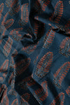 Ushraa - Ajrakh Fabric With Sophisticated Leaf Motif