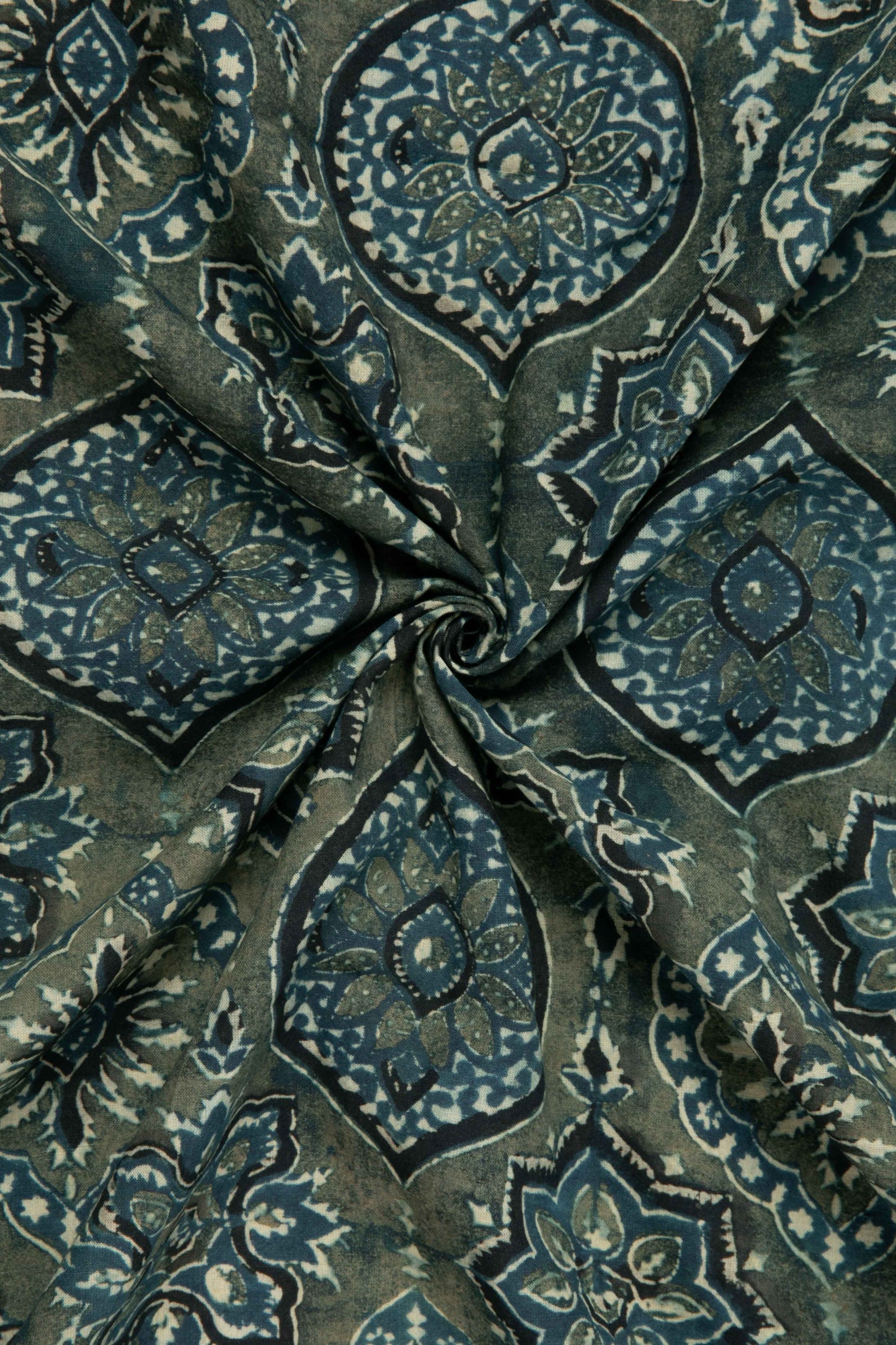 Ushraa - Ajrakh Heritage Medallion Cotton Fabric