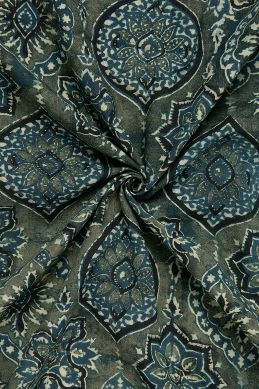 Ushraa - Ajrakh Heritage Medallion Cotton Fabric