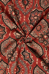 Ushraa - Floral And Paisley Motif Ajrakh Cotton Fabric