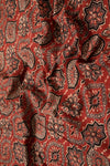 Ushraa - Floral And Paisley Motif Ajrakh Cotton Fabric