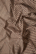 Ushraa - Beige Ajrakh Fabric With Floral Motif-Rutambhara-RUTAMBHARA