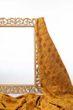 Ushraa - Marigold Bloom Ajrakh Cotton Fabric-Rutambhara-RUTAMBHARA