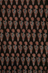 Ushraa - Black & Rusted Floral Ajrak Fabric