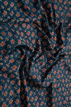 Ushraa - Lotus Charm Ajrakh Cotton Fabric