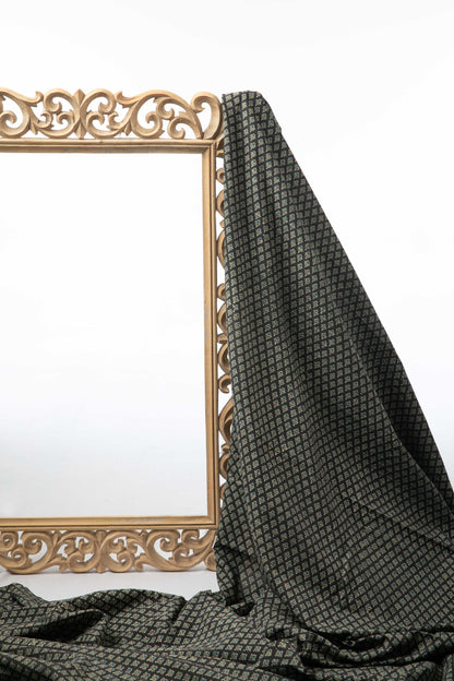 Ushraa - Midnight Bloom – Ajrakh Hand Block Print Cotton Fabric-Rutambhara-RUTAMBHARA