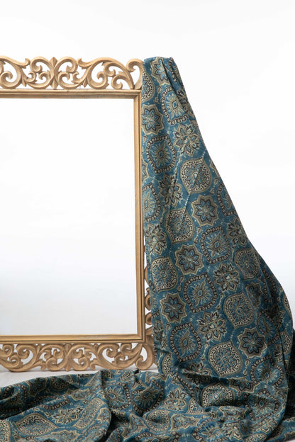 Siyahi - Ethnic Ajrakh Cotton Fabric-Rutambhara-RUTAMBHARA