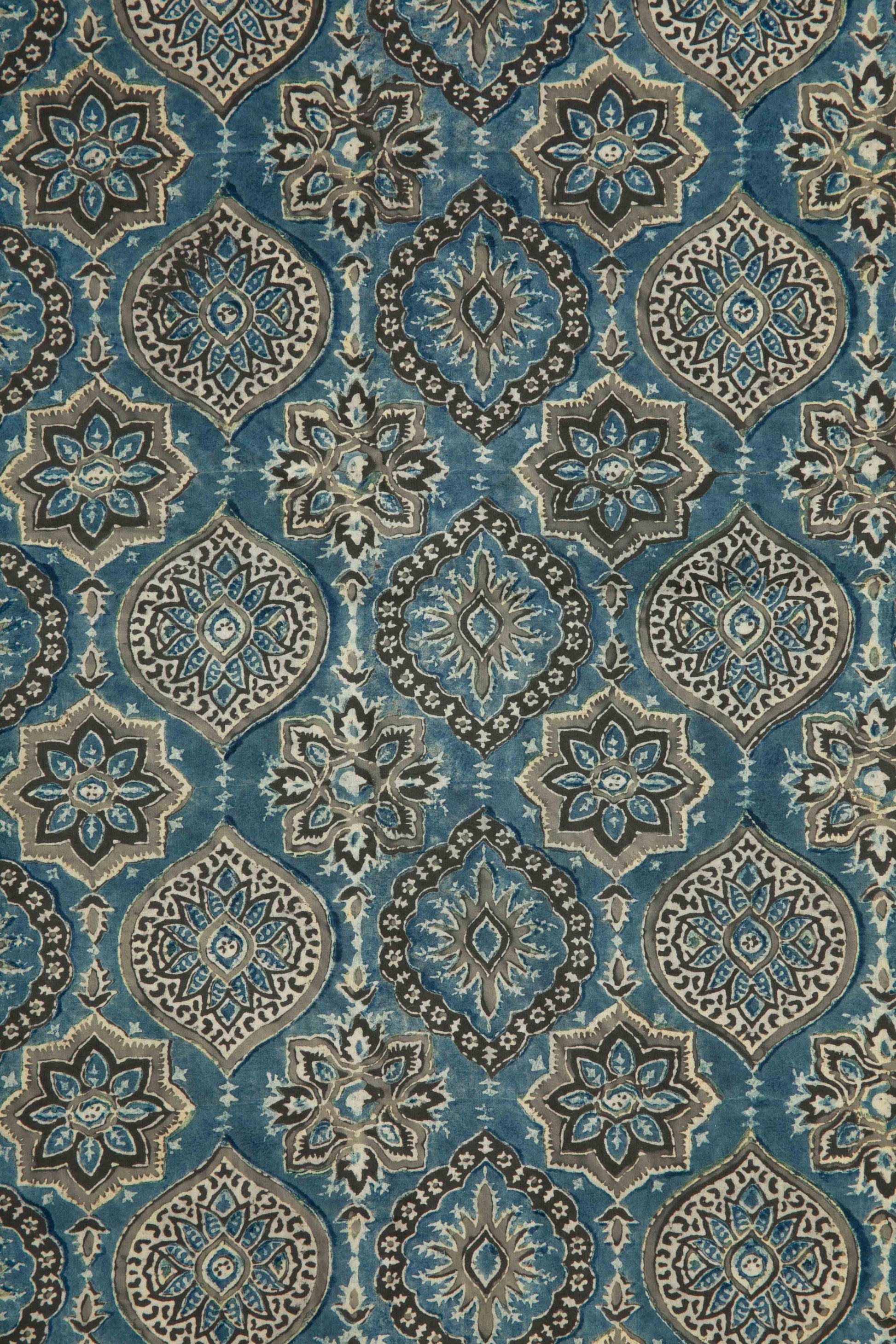 Siyahi - Ethnic Ajrakh Cotton Fabric-Rutambhara-RUTAMBHARA