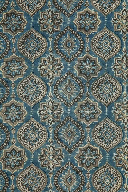 Siyahi - Ethnic Ajrakh Cotton Fabric-Rutambhara-RUTAMBHARA