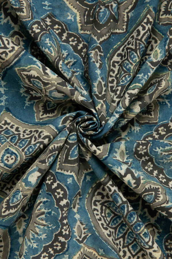 Siyahi - Ethnic Ajrakh Cotton Fabric-Rutambhara-RUTAMBHARA