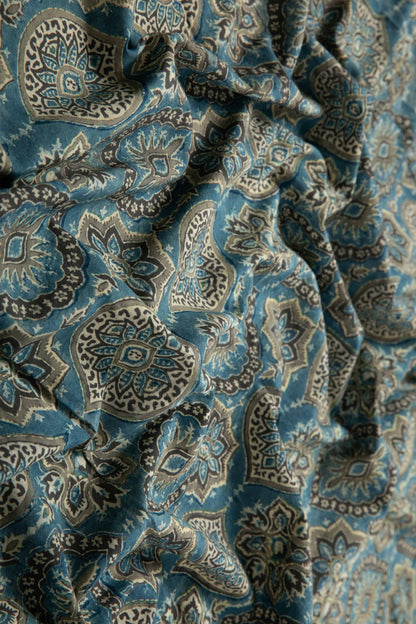 Siyahi - Ethnic Ajrakh Cotton Fabric-Rutambhara-RUTAMBHARA
