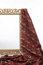 Ushra - Ajrakh Fabric With Intracate Floral Motifs-RUTAMBHARA ENTERPRISES -RUTAMBHARA