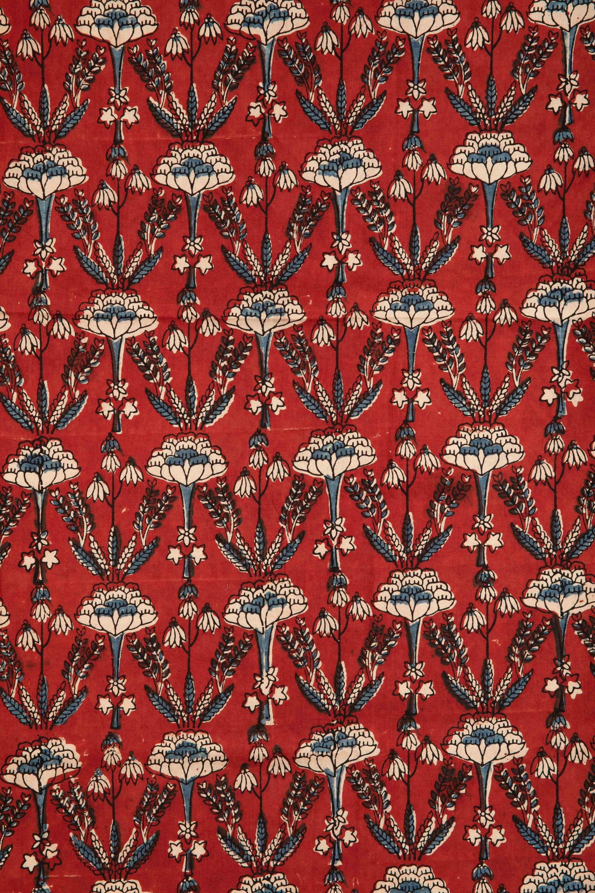 Ushra - Ajrakh Fabric With Intracate Floral Motifs