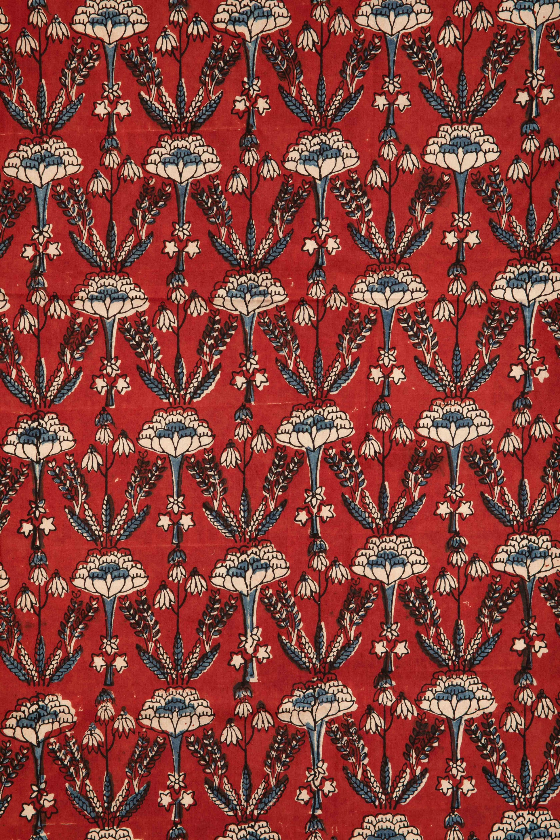 Ushra - Ajrakh Fabric With Intracate Floral Motifs-Rutambhara-RUTAMBHARA