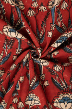 Ushra - Ajrakh Fabric With Intracate Floral Motifs-RUTAMBHARA ENTERPRISES -RUTAMBHARA
