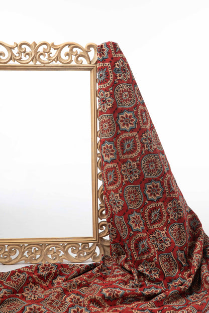 Siyahi - Ethnic Ajrakh Cotton Fabric-Rutambhara-RUTAMBHARA