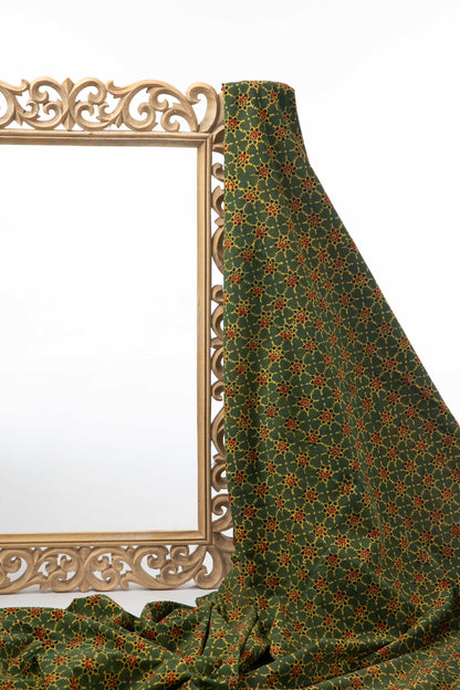 Siyahi - Starry Dusk Ajrakh Cotton Fabric-Rutambhara-RUTAMBHARA