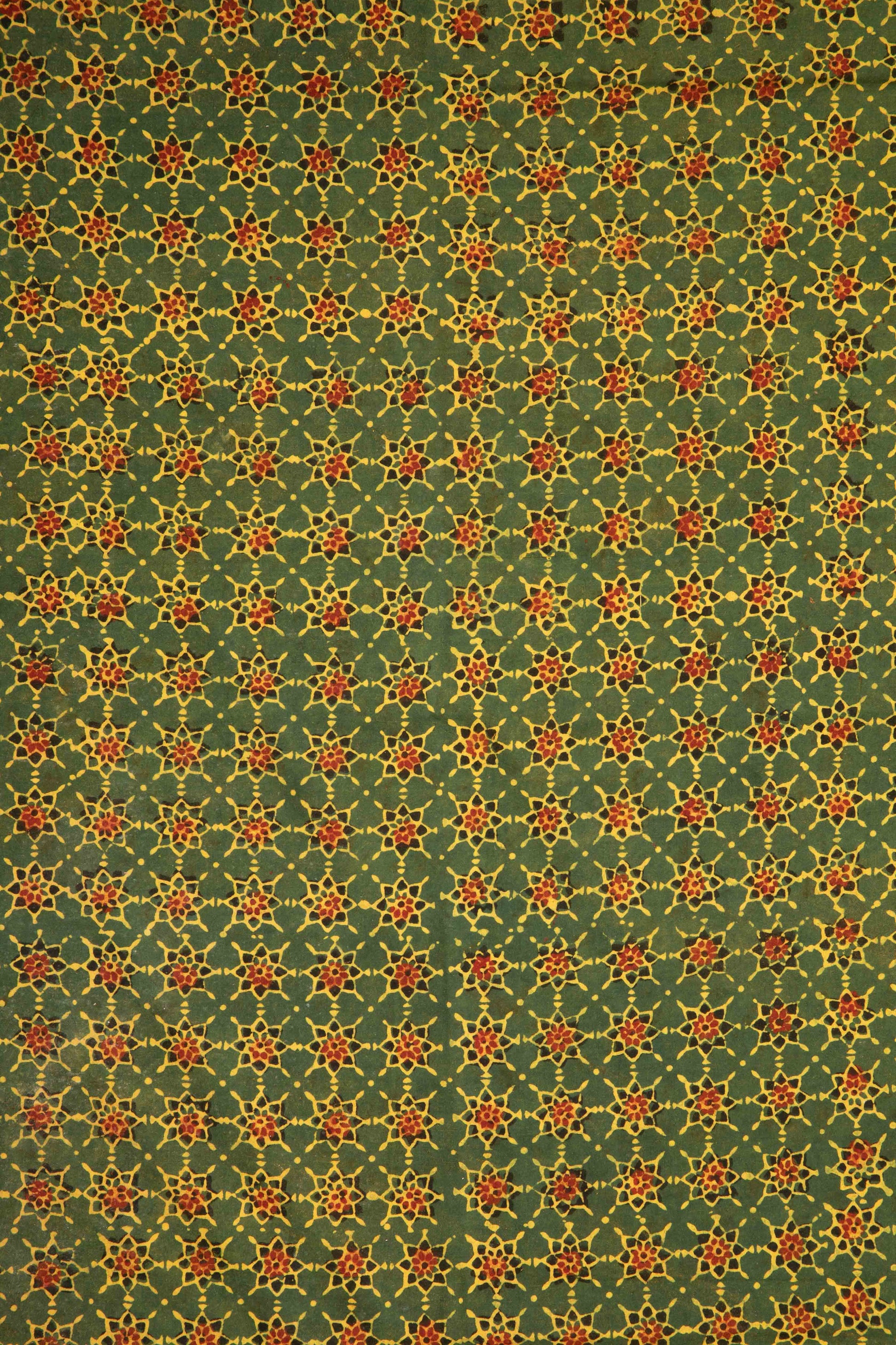 Siyahi - Starry Dusk Ajrakh Cotton Fabric-Rutambhara-RUTAMBHARA