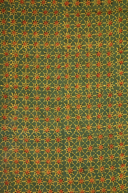 Siyahi - Starry Dusk Ajrakh Cotton Fabric-Rutambhara-RUTAMBHARA