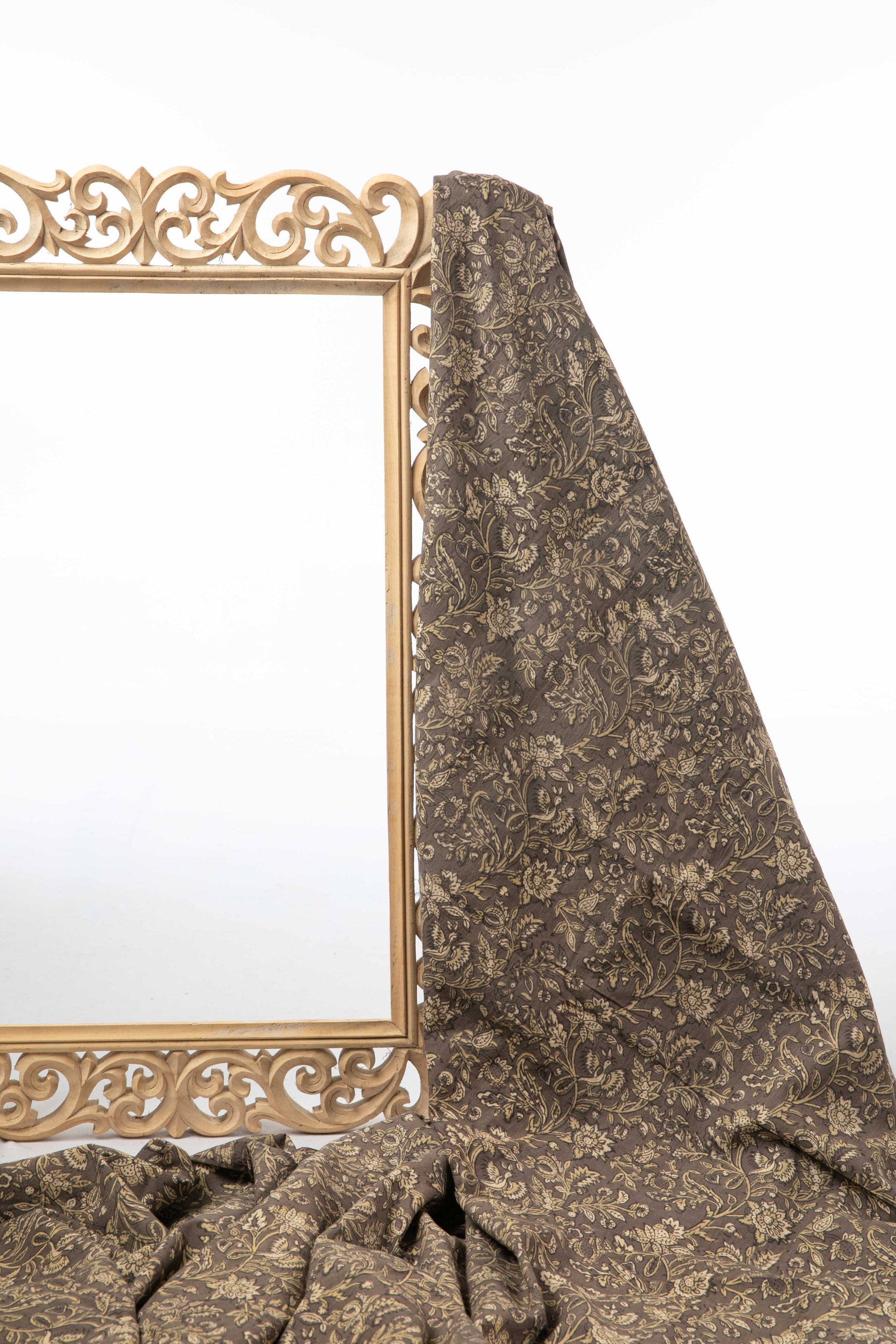 Ushraa - Elegant Ajrakh Hand Block Print Cotton Fabric-Rutambhara-RUTAMBHARA