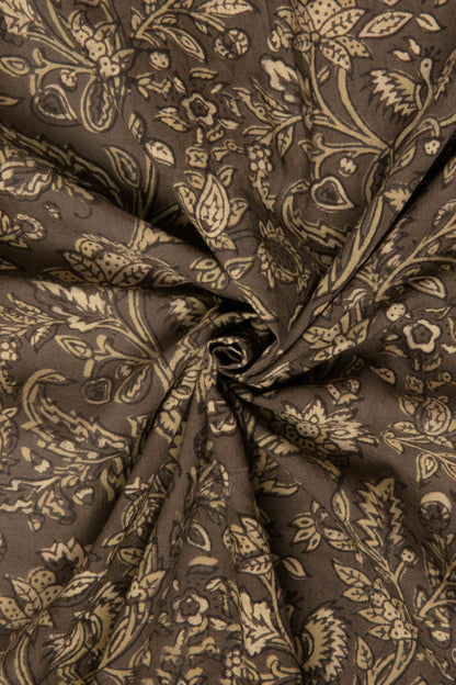 Ushraa - Elegant Ajrakh Hand Block Print Cotton Fabric-Rutambhara-RUTAMBHARA