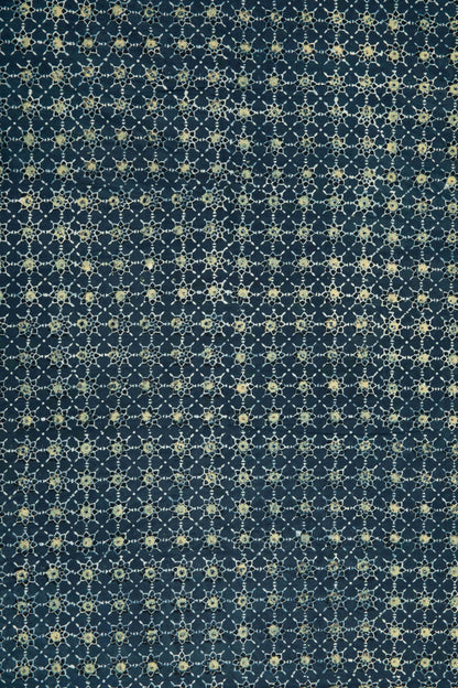 Ushraa - Indigo Blue Ajrakh Cotton Fabric-Rutambhara-RUTAMBHARA