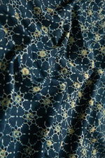 Siyahi - Starry Dusk Ajrakh Cotton Fabric-Rutambhara-RUTAMBHARA