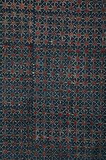 Ushraa - Classic Ajrakh Star Motif Cotton Fabric-Rutambhara-RUTAMBHARA