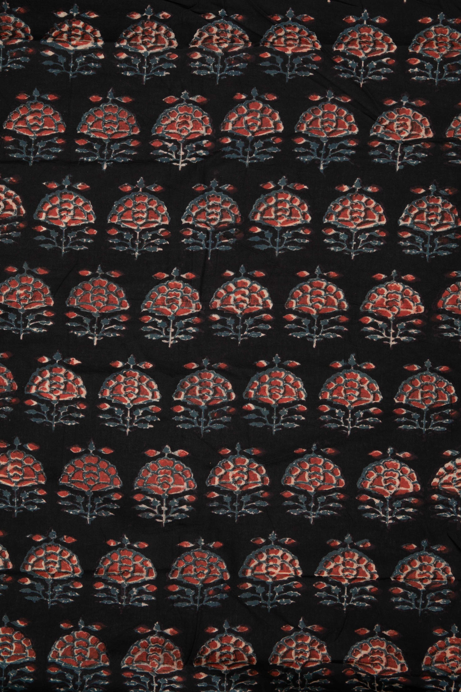 Siyahi - Vintage Floral Charm Dabu Fabric-Rutambhara-RUTAMBHARA