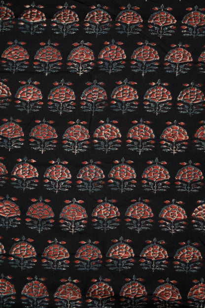 Siyahi - Vintage Floral Charm Dabu Fabric-Rutambhara-RUTAMBHARA
