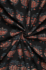 Siyahi - Vintage Floral Charm Dabu Fabric-Rutambhara-RUTAMBHARA