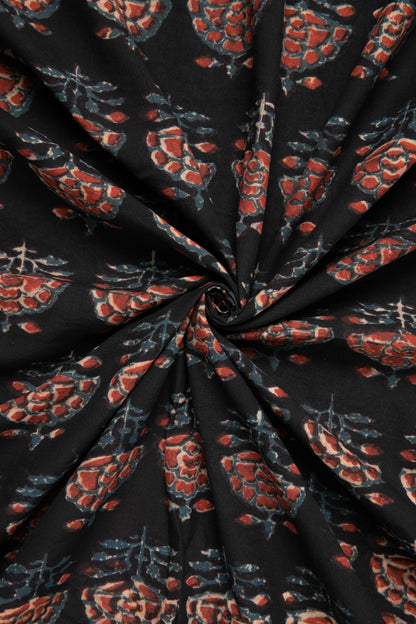 Siyahi - Vintage Floral Charm Dabu Fabric-Rutambhara-RUTAMBHARA
