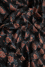 Siyahi - Vintage Floral Charm Dabu Fabric-Rutambhara-RUTAMBHARA