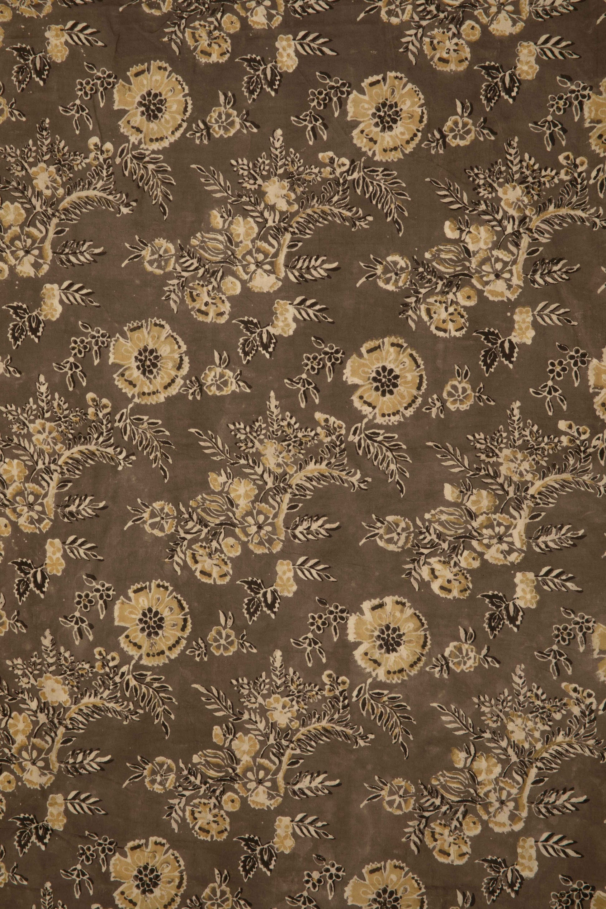 Siyahi - Rustic Bloom Sanganeri Dabu Fabric-Rutambhara-RUTAMBHARA