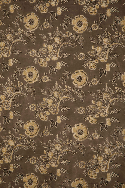 Siyahi - Rustic Bloom Sanganeri Dabu Fabric-Rutambhara-RUTAMBHARA