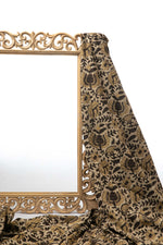 Siyahi - Rustic Bloom Sanganeri Dabu Fabric-Rutambhara-RUTAMBHARA