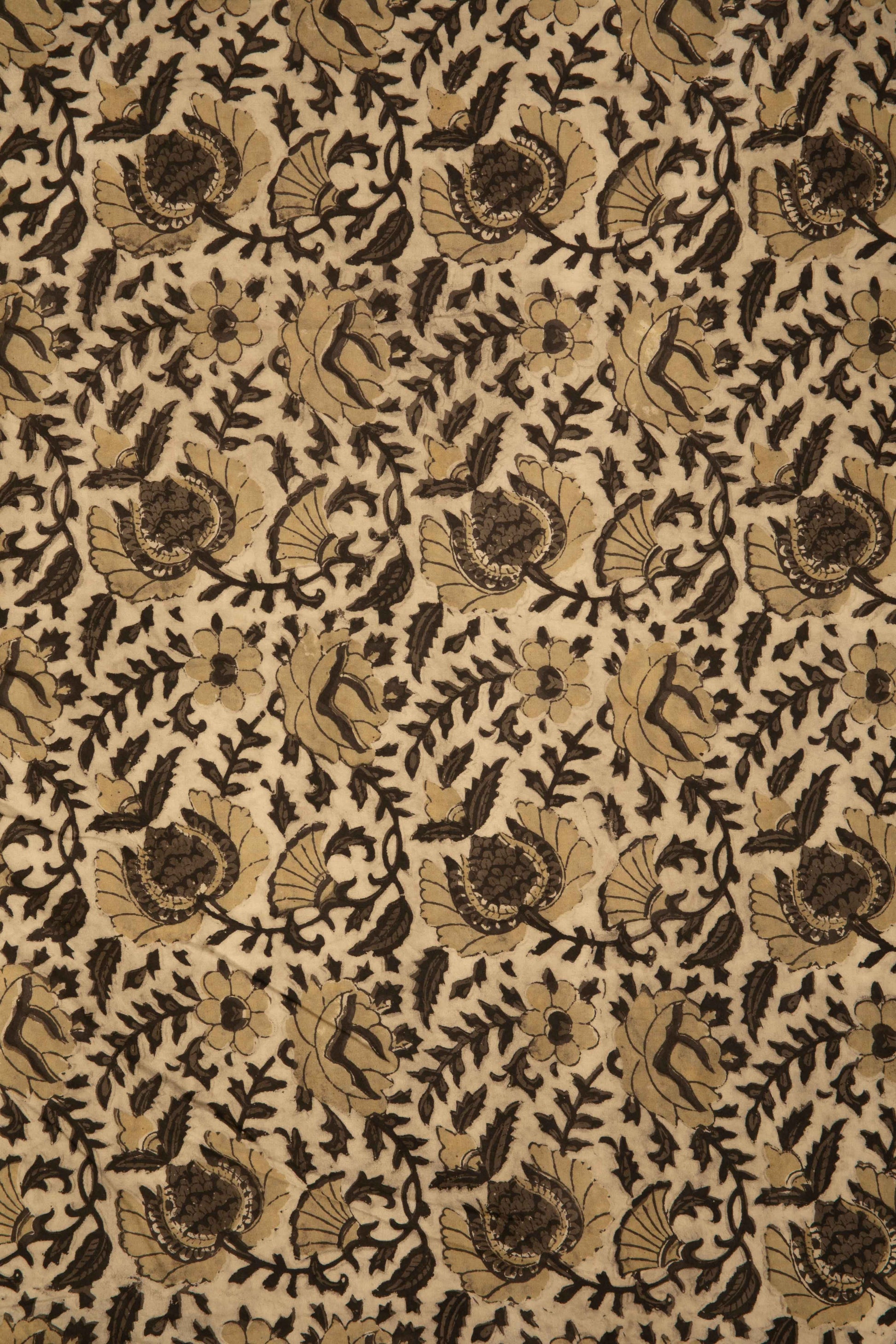 Siyahi - Rustic Bloom Sanganeri Dabu Fabric-Rutambhara-RUTAMBHARA