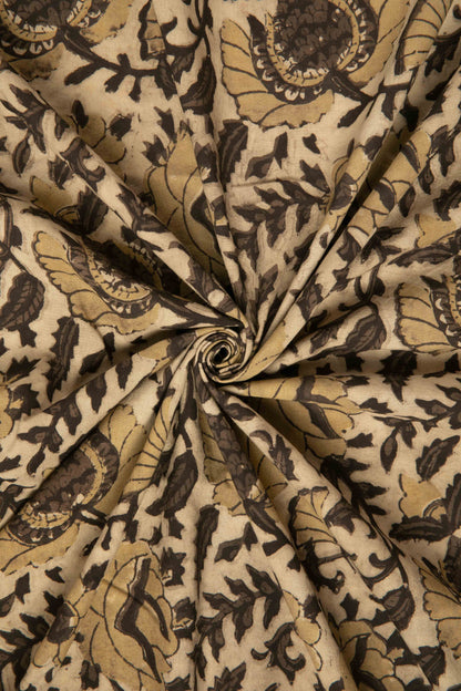 Siyahi - Rustic Bloom Sanganeri Dabu Fabric-Rutambhara-RUTAMBHARA