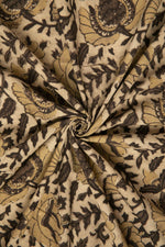Siyahi - Rustic Bloom Sanganeri Dabu Fabric-Rutambhara-RUTAMBHARA