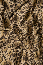 Siyahi - Rustic Bloom Sanganeri Dabu Fabric-Rutambhara-RUTAMBHARA