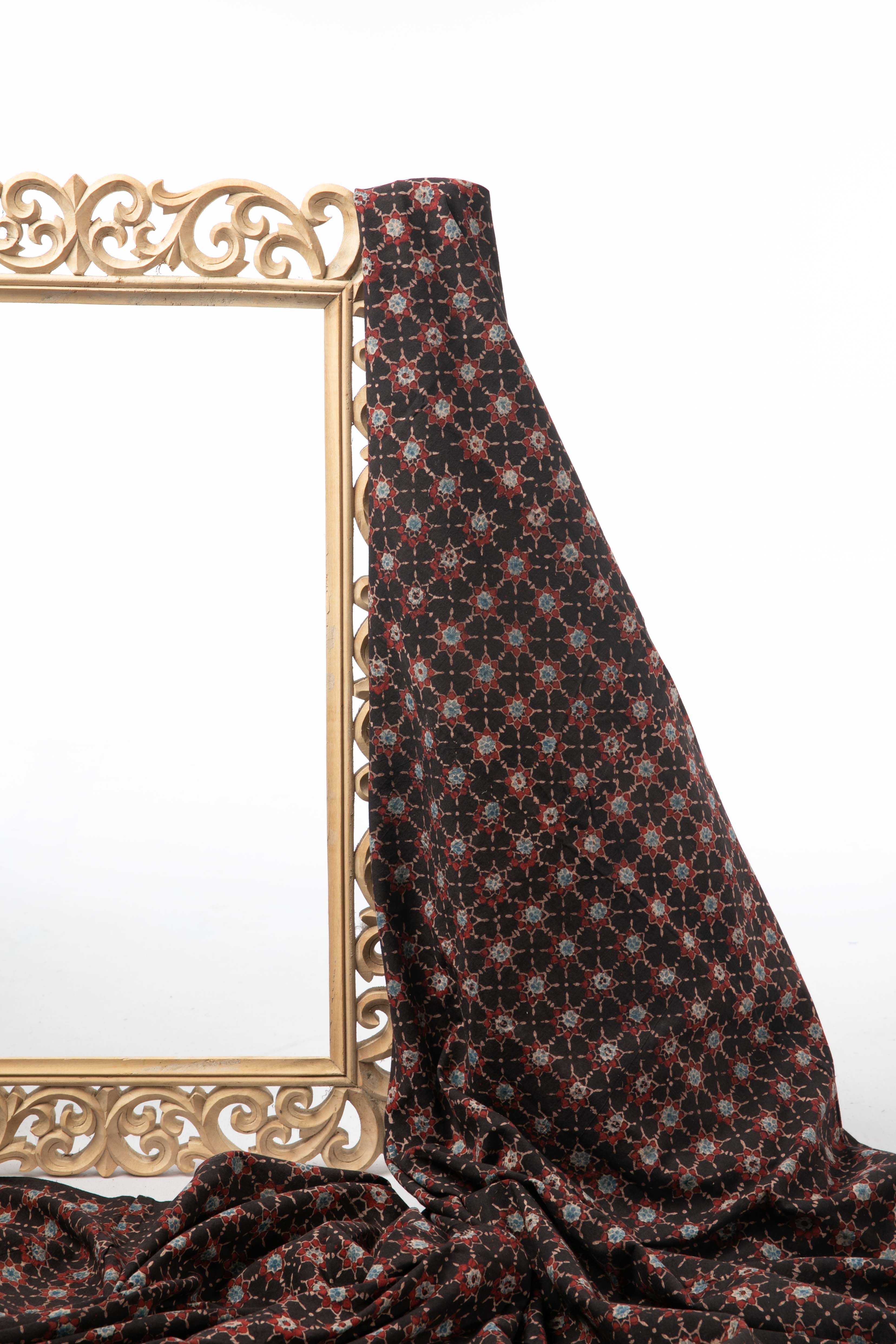 Siyahi - Starry Dusk Ajrakh Cotton Fabric